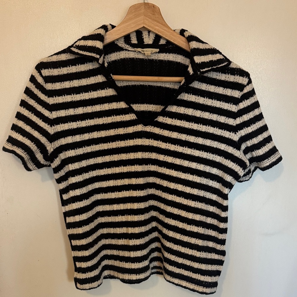 Madewell Short Sleeve Knit Sweater Shirt Small